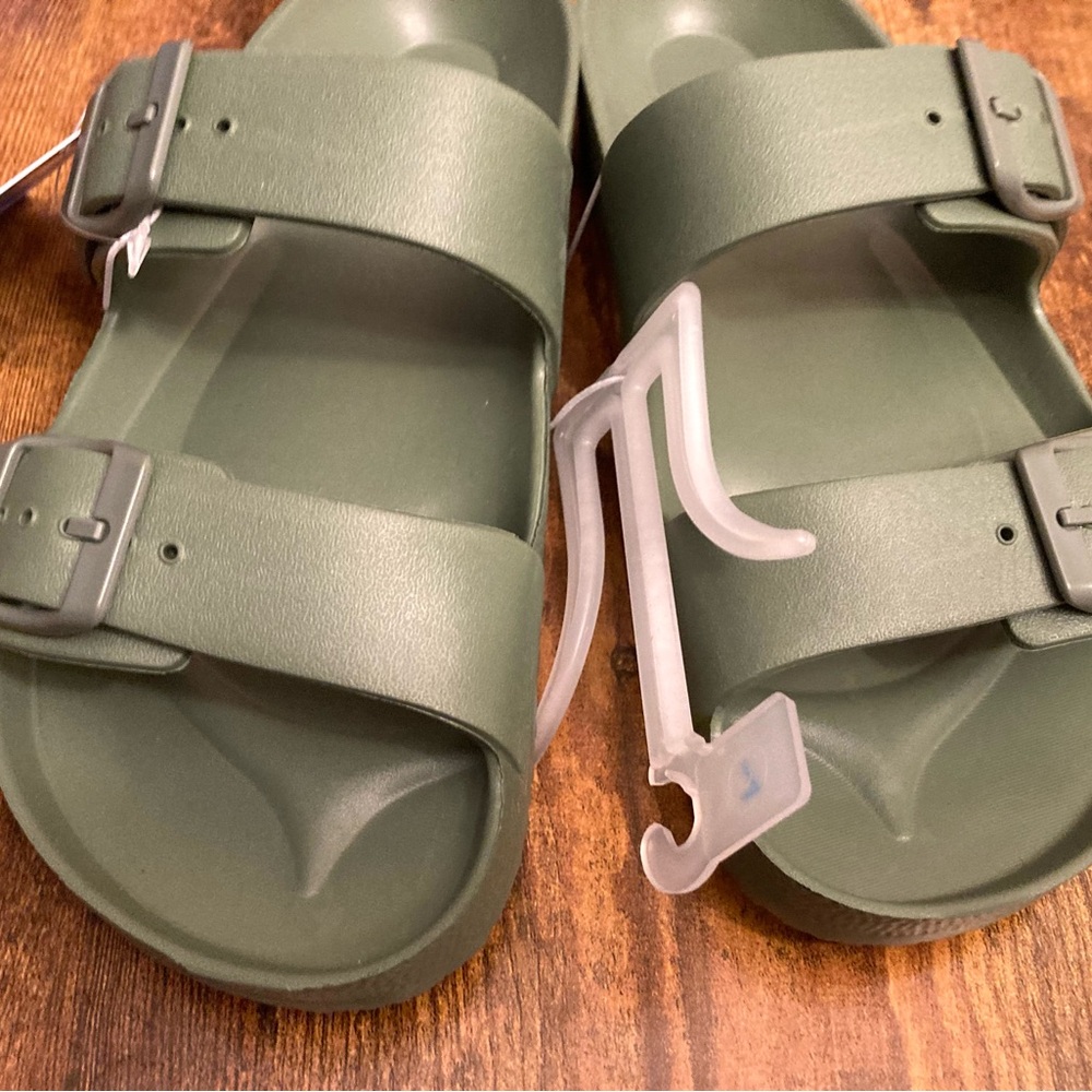 Women's Neida EVA Two Band Footbed Slide Sandals - Shade & Shore™ Olive Green 7 - Picture 3 of 6